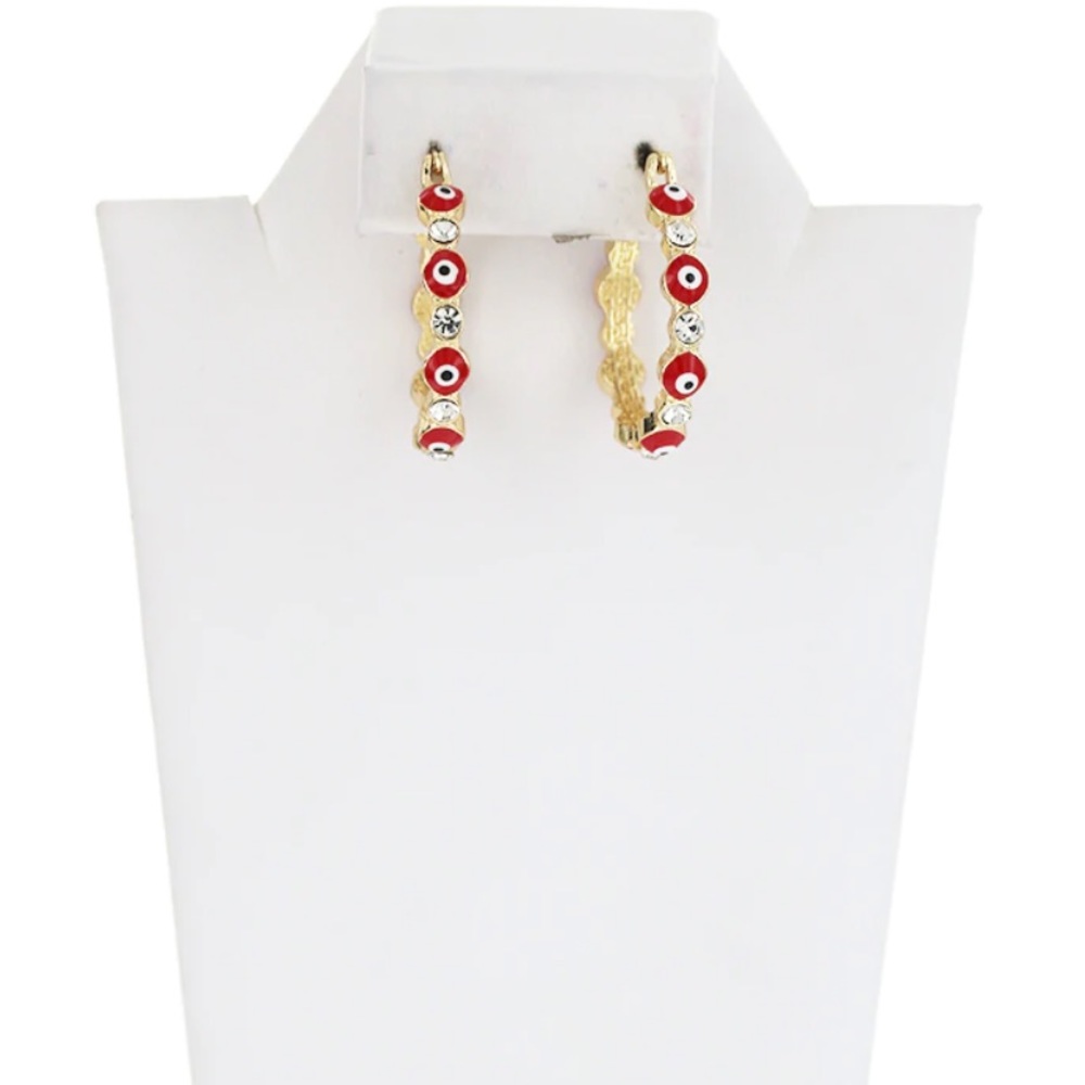 Gold Plated Evil Eye Hoops